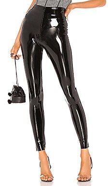 Faux Patent Leather Pant in Black | Revolve Clothing (Global)