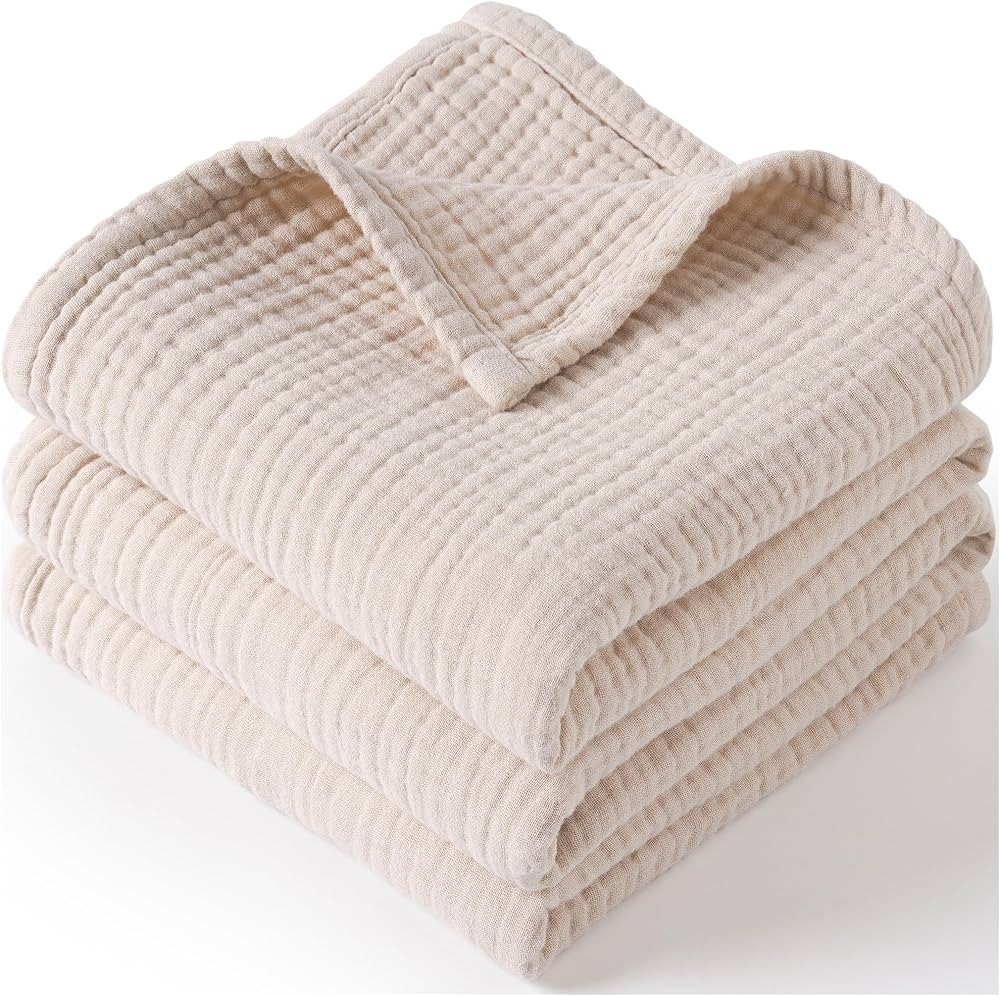 1 Pack Muslin Baby Blanket for Boys and Girls, Neutral Cotton Crib Blanket for Newborn Infant Tod... | Amazon (US)