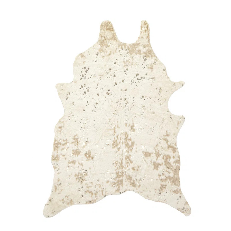 Kirksey Animal Print Contemporary Faux Cowhide Area Rug in Off-White | Wayfair North America