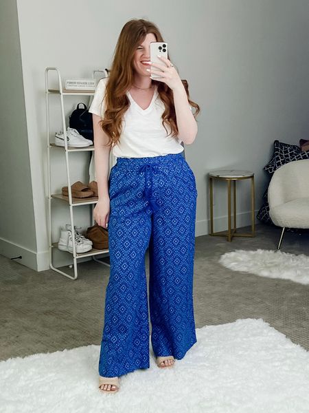 Spring outfit from Target. Love these pull in pants! Great for work. I do need a heel with them or they would be too long for flats fyi! 

Work outfit. Casual outfit. Size medium in pants and white tee. 

#LTKSeasonal #LTKunder50 #LTKworkwear