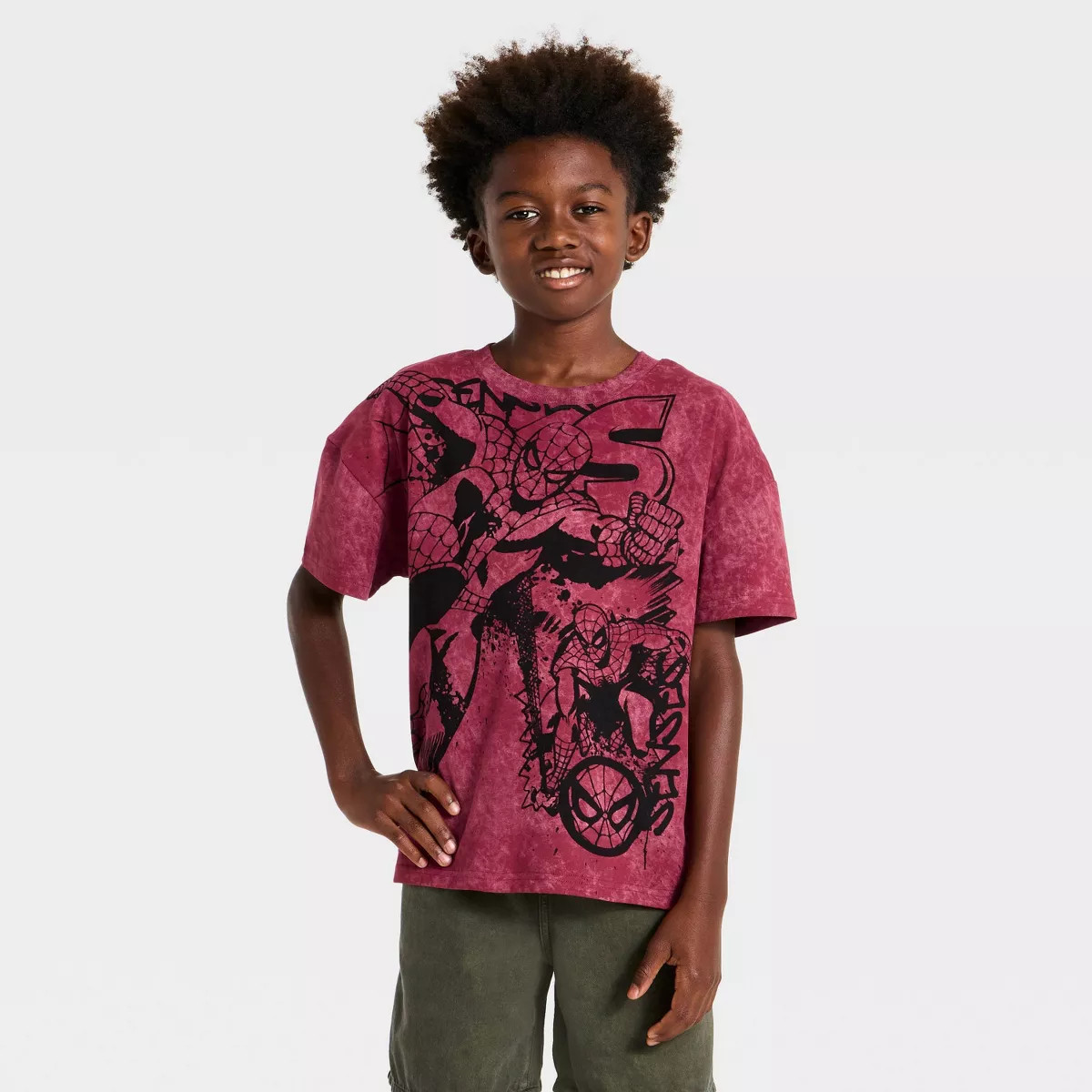 Boys' Spider-Man Short Sleeve Oversized Graphic T-Shirt - Red M | Target