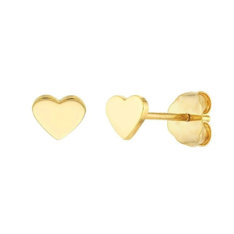 Gold Heart Stud | LINDSEY LEIGH JEWELRY