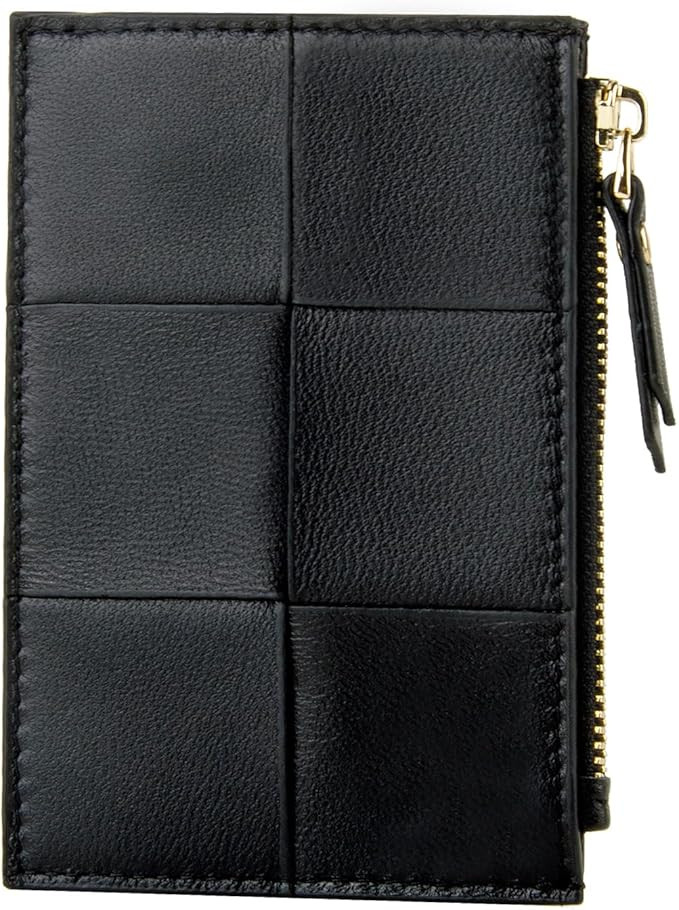 Woven Sheepskin leather Multi-Card Coin Purse, Chic Fashionable Card Holder and Small Card Wallet... | Amazon (US)