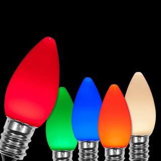 OptiCore C7 LED Multi-Color Smooth/Opaque Shatter-Resistant Christmas Light Bulbs (25-Pack) | The Home Depot