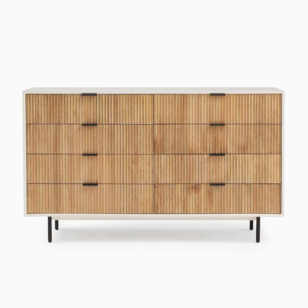 Quinn (68&amp;quot;) 8-Drawer Dresser, Haze/Antique Brass | West Elm (US)