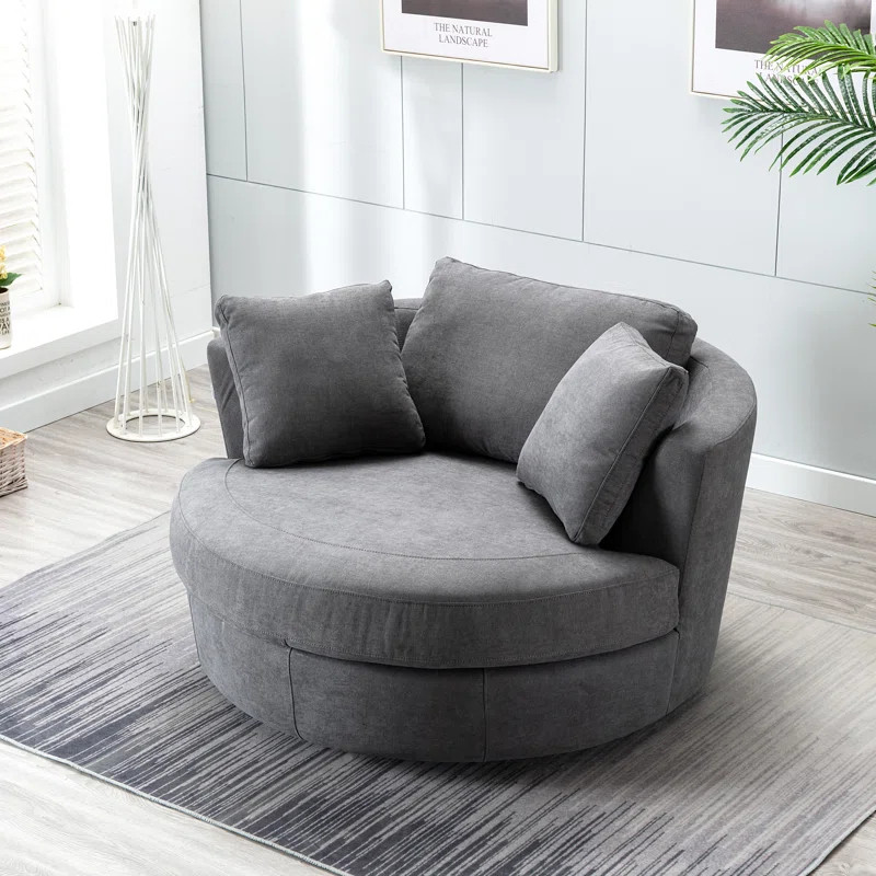 Minorca Upholstered Swivel Barrel Chair | Wayfair North America