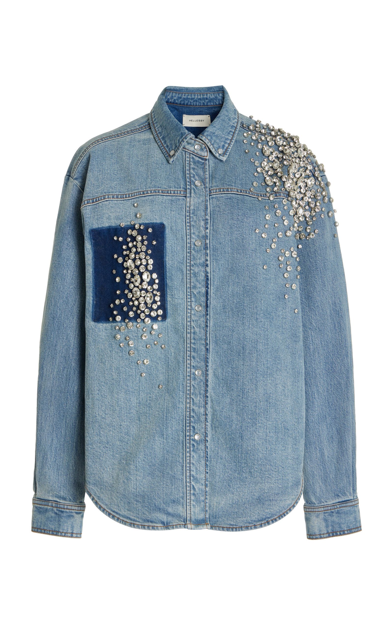 Holt Crystal-Embellished Denim Shirt | Moda Operandi (Global)