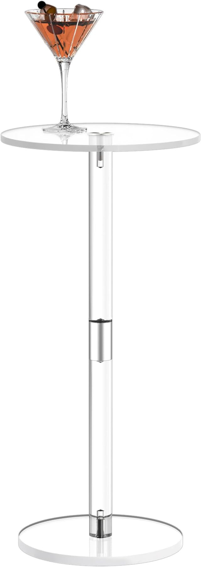 HMYHUM Acrylic Drink Table for Small Spaces, 10" L x 10" W x 21.3" H, Drink Side/End Table for Li... | Amazon (US)