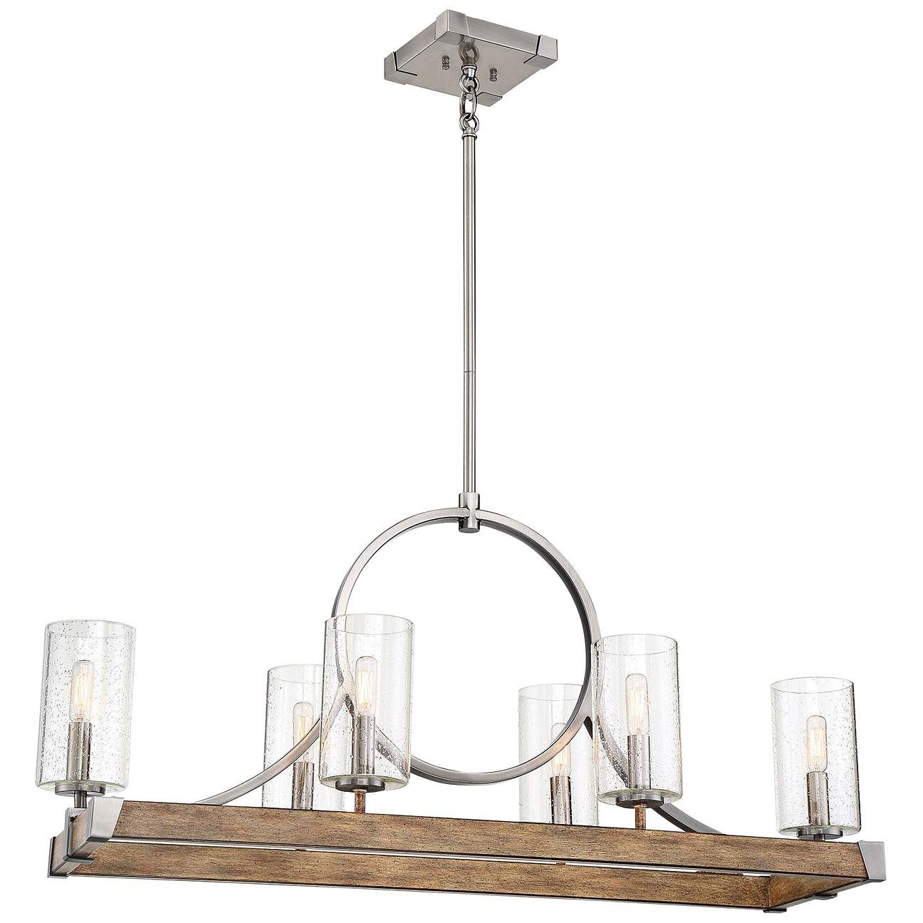 Country Estates 38 3/4" Wood Kitchen Island Light Chandelier | Lamps Plus