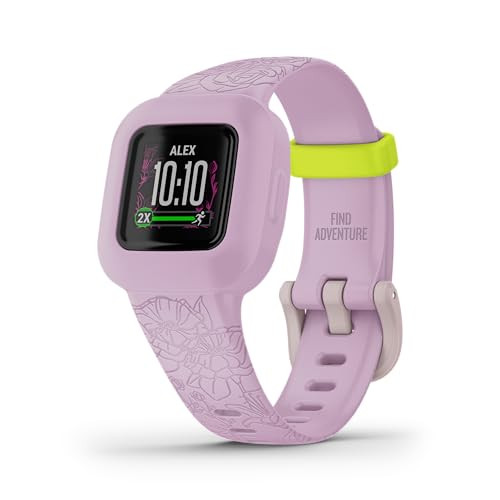 Garmin vivofit jr. 3, Fitness Tracker for Kids, Includes Interactive App Experience, Swim-Friendly, Up To 1-year Battery Life, Lilac Floral | Amazon (US)