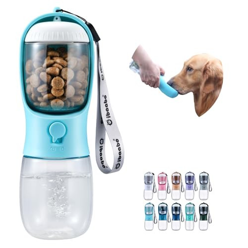 Cibaabo Dog Water Bottle with Food Container, Travel Puppy Water Bowl, Portable Pet Dispenser, Dog Stuff Accessories Items, Puppy Essentials Necessities for Yorkie Cat Walking and Hiking Dog Gift | Amazon (US)