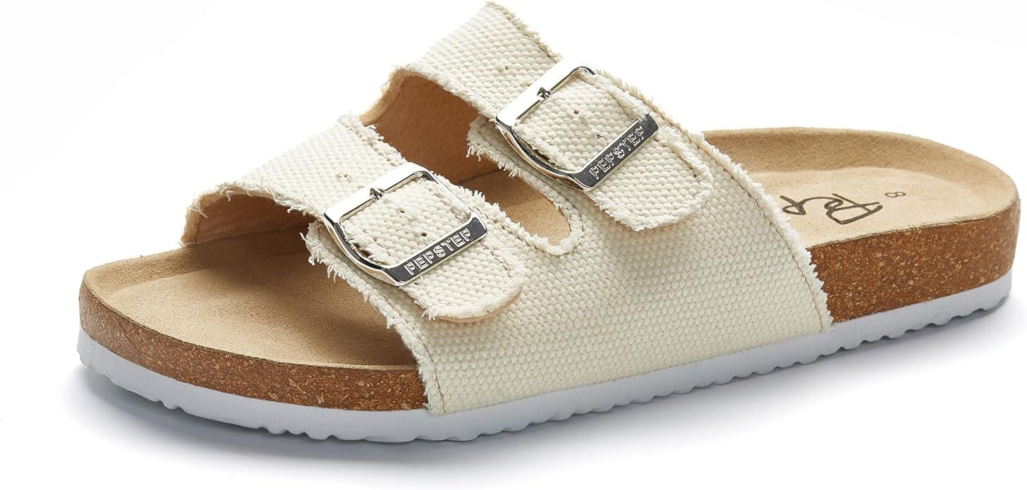 Slide Sandals for Women with Soft Cork Footbed and Strap, Ladies Fashion Platform Slide Sandals C... | Amazon (US)