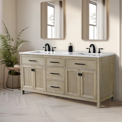 Marquist 72" Double Bathroom Vanity With Stone Top | Wayfair North America