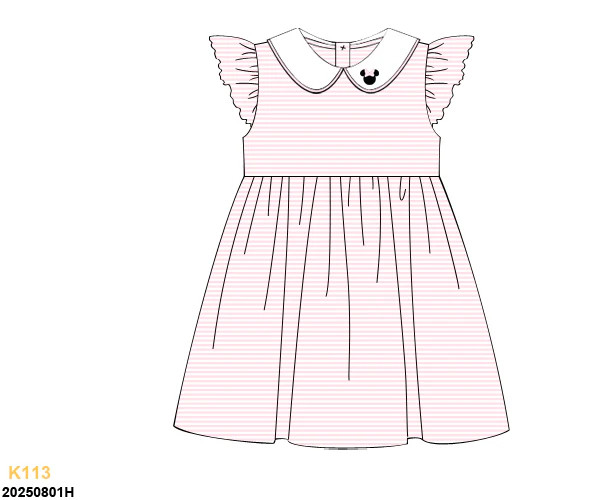 PRE SALE SHIPS JULY: Embroidered Mouse Dress | Tutti Frutti Kids Co