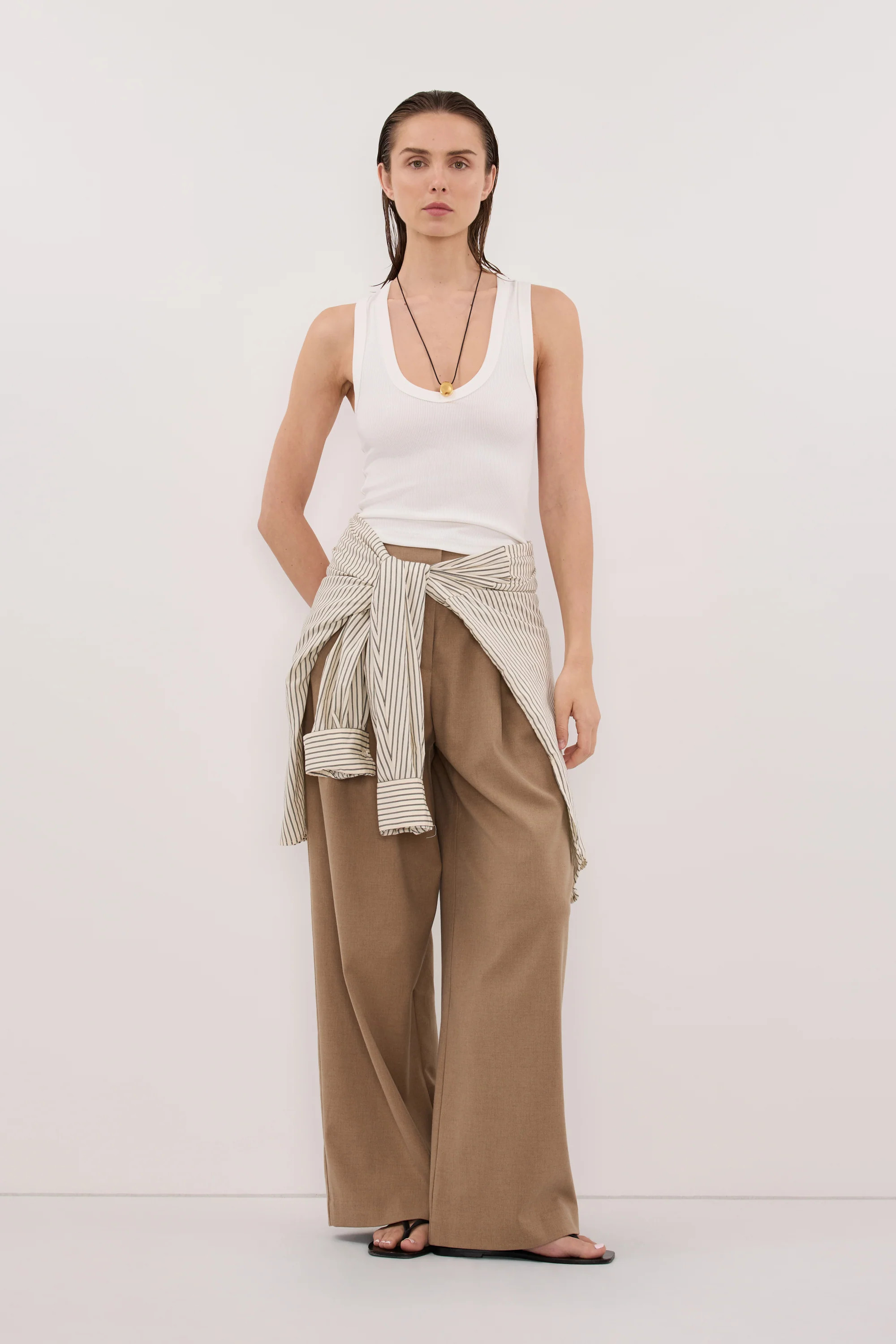 SORAYA TAN MARLE RELAXED TAILORED PANT | DISSH