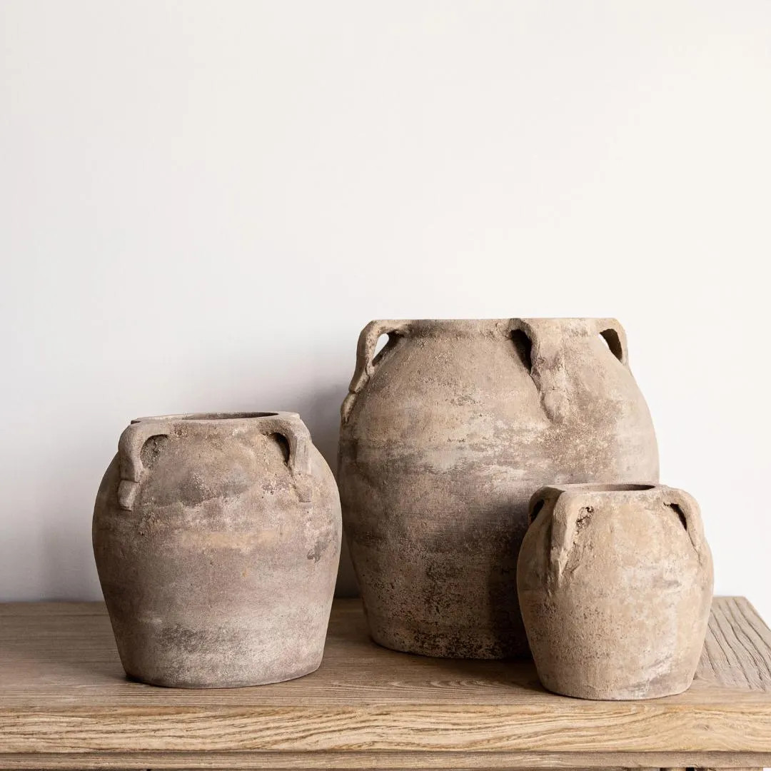 Blanc Beige Wash Vase With Handles - Etsy | Etsy (US)