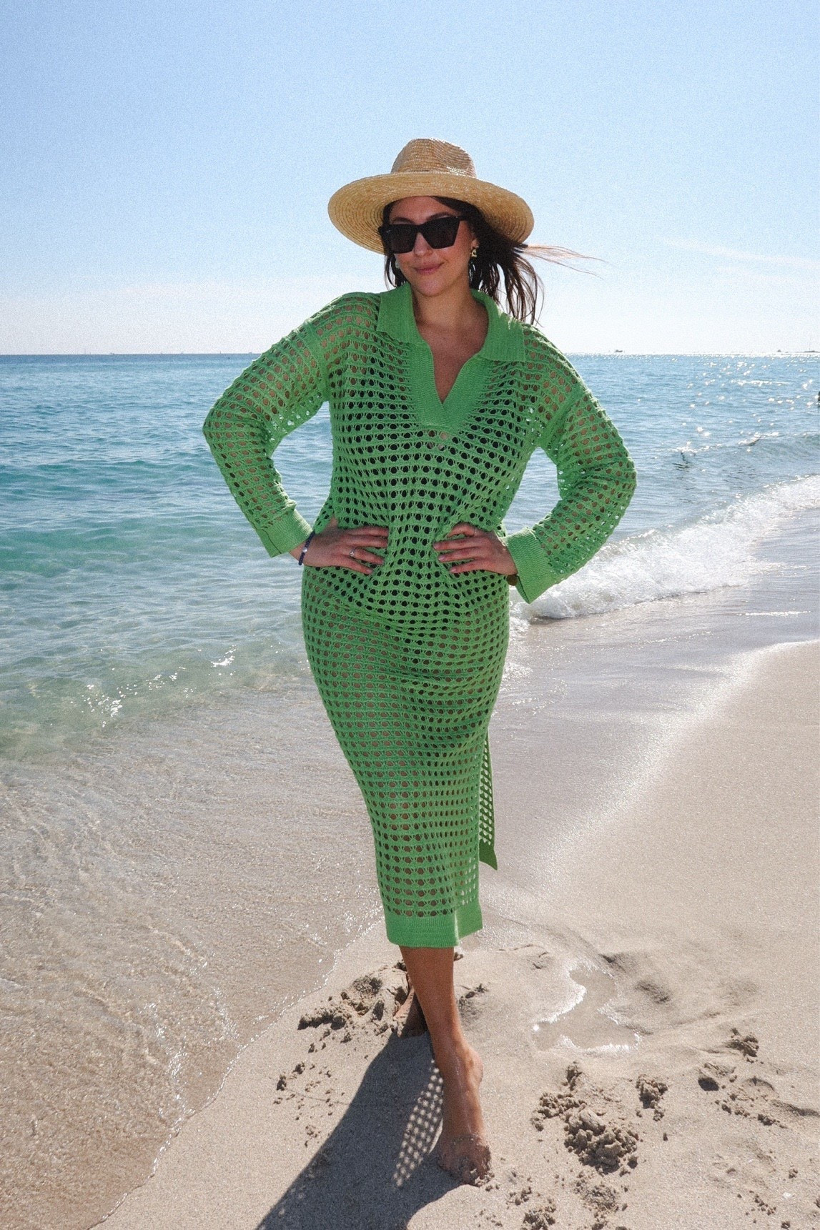 That pop of green with the ocean = instant vacation mood 🌊💚 this crochet cover-up is lightweight, breezy, and perfect for beach walks, pool days, or throwing on over a swimsuit for lunch. Easy, flattering, and such a fun color for summer.

Keywords: green crochet cover up, beach cover up dress, crochet beach dress, summer beach outfit, resort wear, vacation outfit, swim cover up, beach style, summer vacation look, lightweight cover up

#LTKTravel #LTKSeasonal #LTKTall