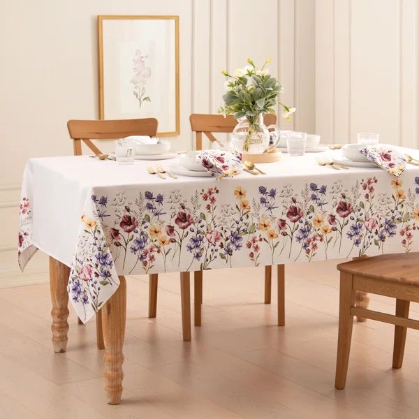 Censu Rectangular Floral Easter Polyester Tablecloth | Wayfair North America