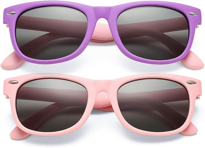 Kids Polarized Sunglasses TPEE Rubber Flexible Shades for Girls Boys Age 3-9 | Amazon (US)