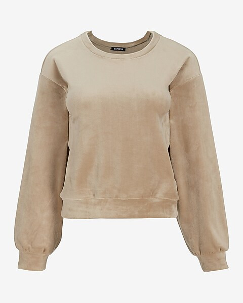 Velour Crew Neck Sweatshirt | Express
