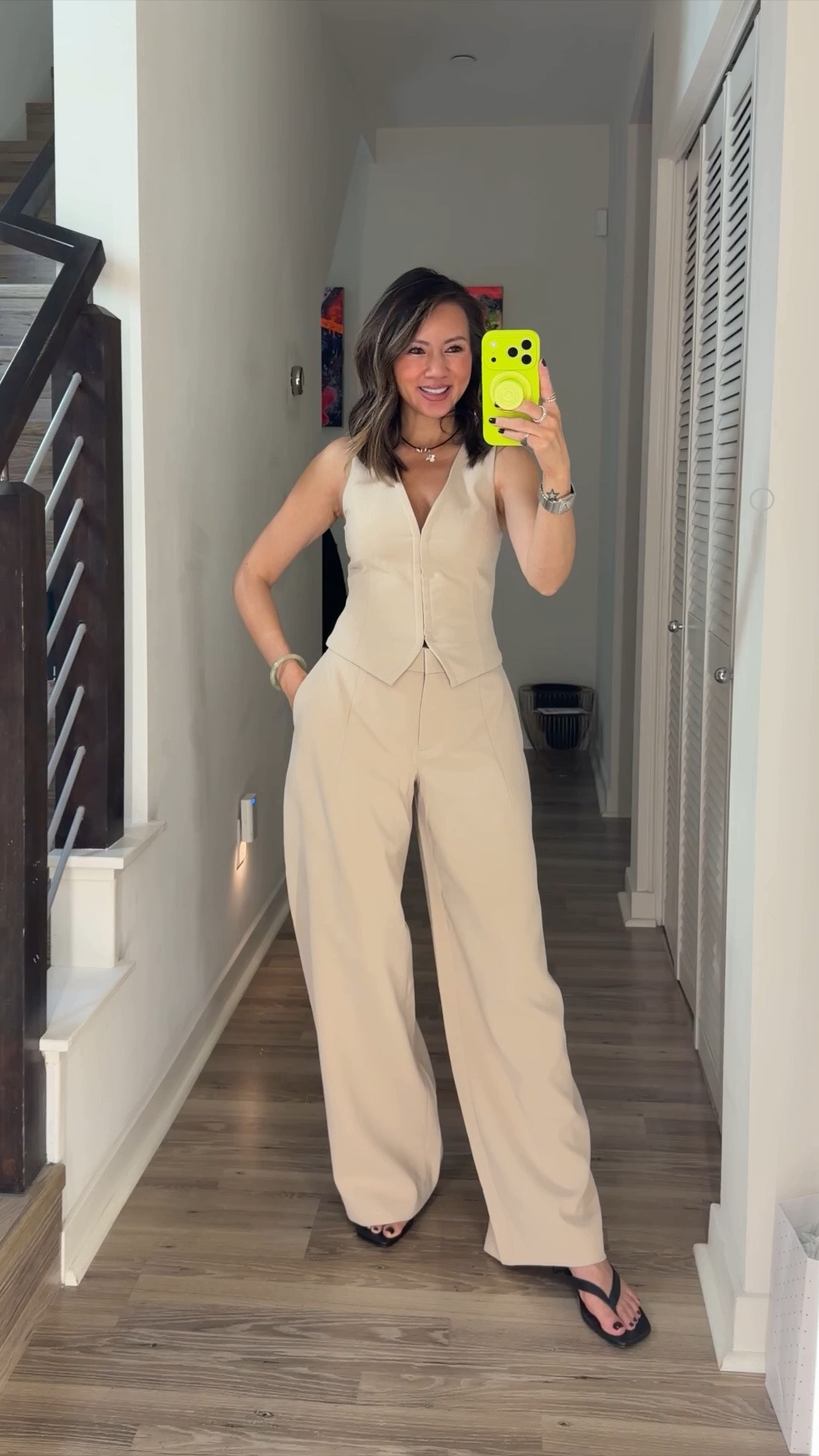 Ootd ⚡️ I am obsessed with this matching set. You’ve seen me wear these barrel pants nonstop and Aritzia just launched it in new colors. Styled it with a flattering vest to match—love the deep v-neck. The perfect outfit for workwear, traveling, running errands, going out. You’re going to looks so chic and effortless. Grab it on sale now for a limited time. Sharing a few other pieces I love on sale. 

Aritzia, barrel pants, vest, matching set, workwear, going out outfit, summer outfit, summer fashion, The Stylizt

#LTKootd #LTKdayinmylife #LTKSaleAlert