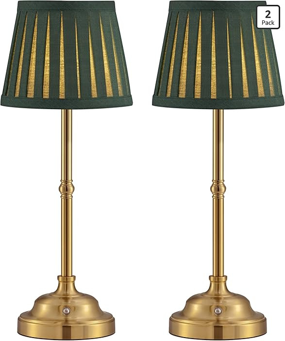 KDG Cordless LED Table Lamp Set of 2, Portables Fabric Shade Desk Lamps, 4000mAh Rechargeable Bat... | Amazon (US)