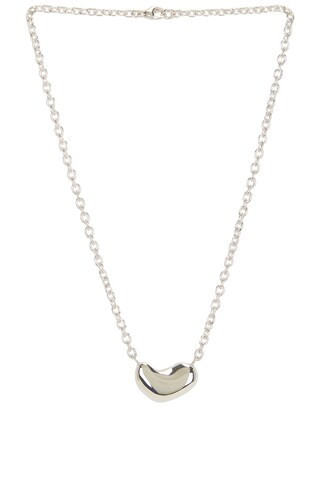 AGMES Small Sculpted Heart Pendant Necklace in Metallic Silver | FWRD 