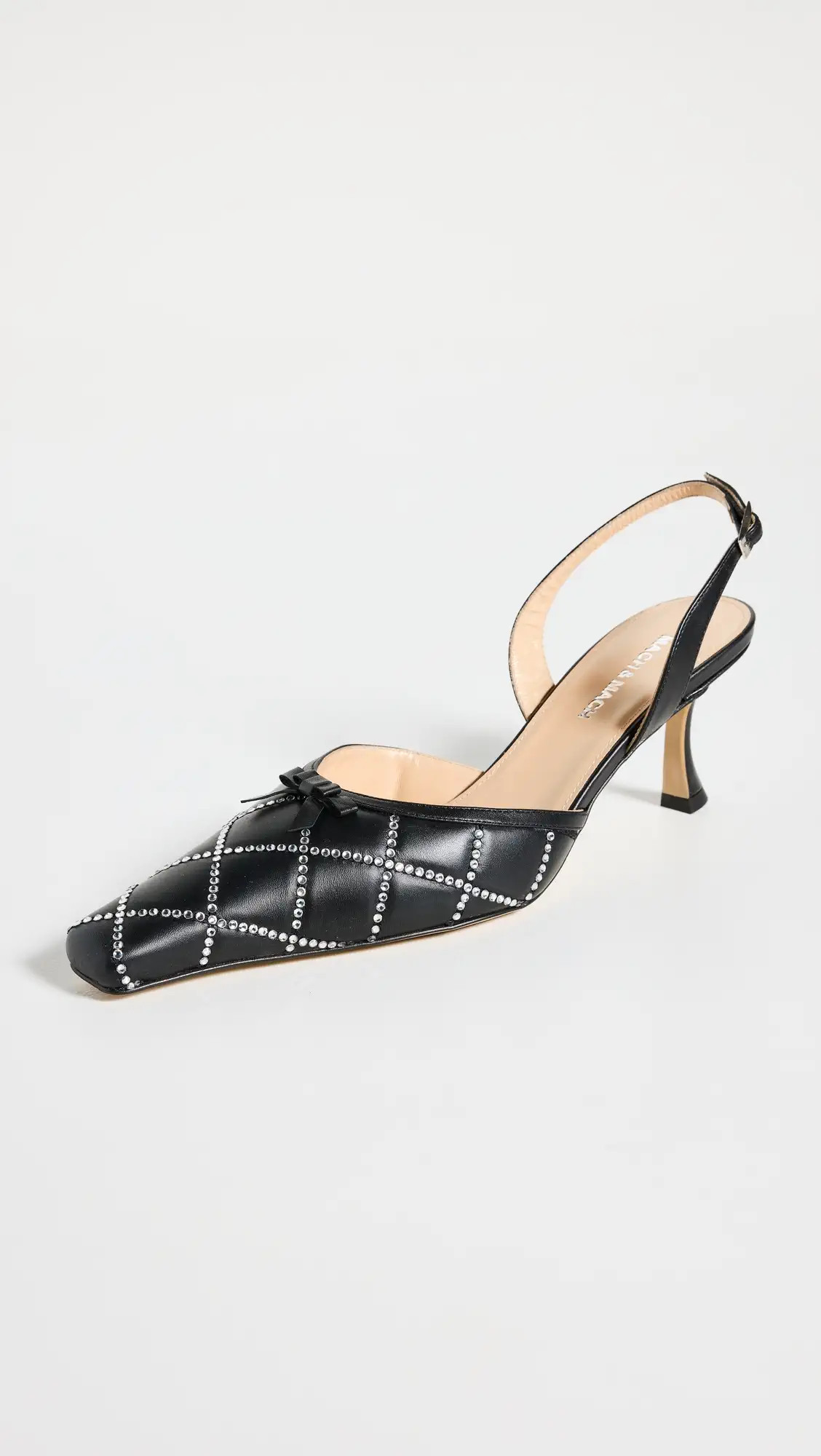 MACH & MACH Marien Slingback Crystal Panel Leather Pumps | Shopbop | Shopbop