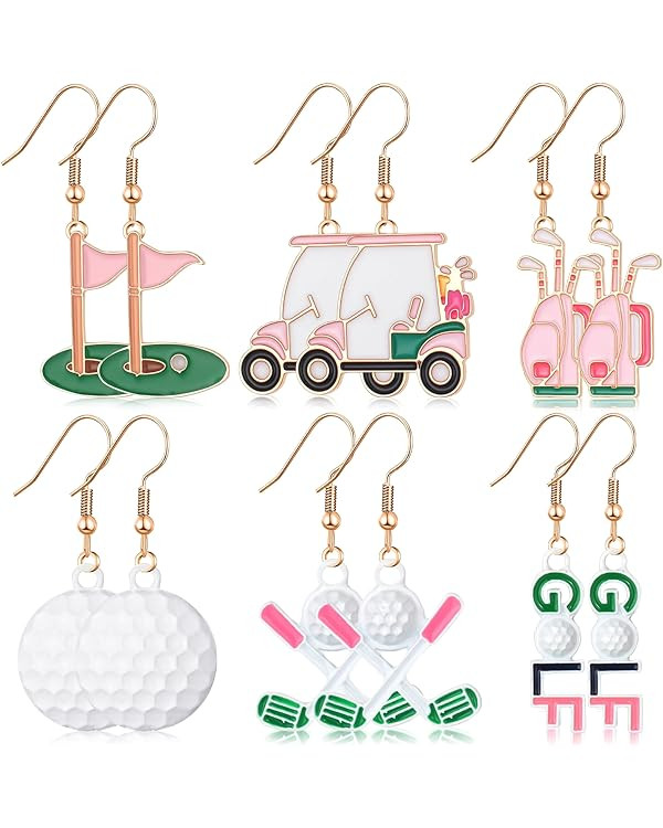 Nosiny 6 Pairs Earrings for Women Jewelry Baseball Softball Soccer Golf Tennis Sports Game Earrin... | Amazon (US)