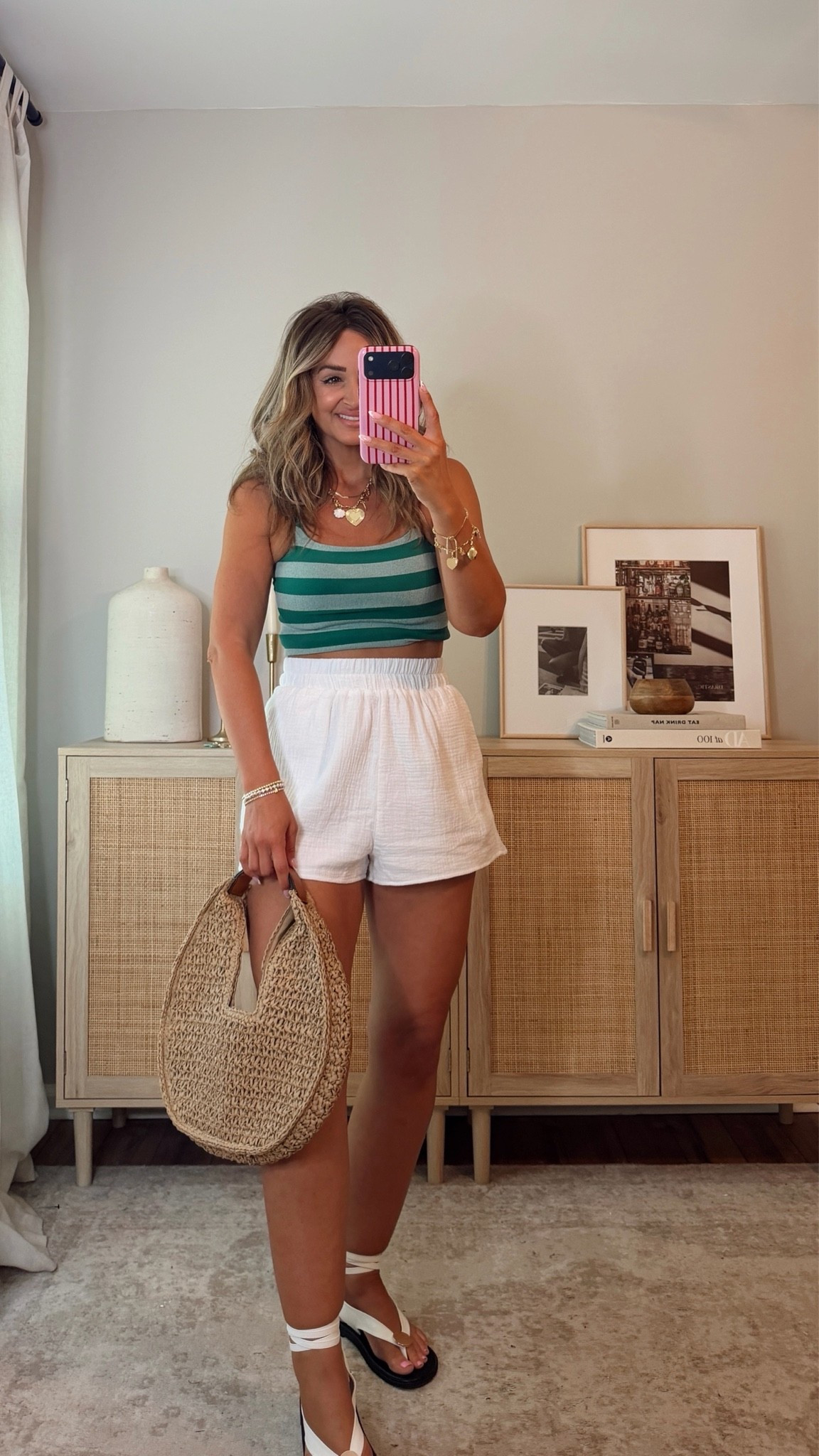 40% off with LEANN40, if expired use code LEANN35 summer outfit idea! loving all the fun colored striped tank tops for summer! im in the size M/L top, size M shorts (should have done a size S) @VICI

#LTKootd