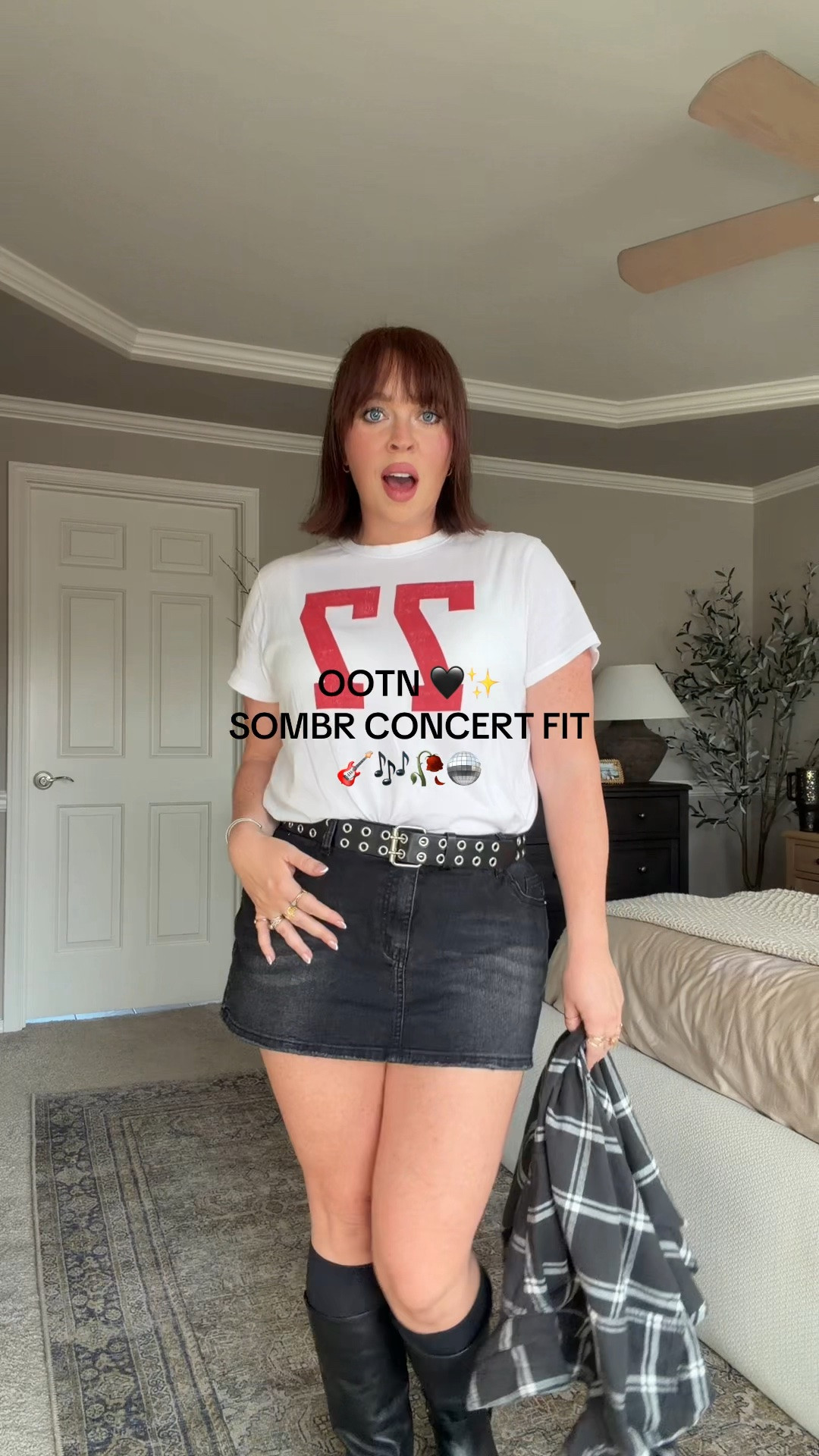 Concert Outfit 🖤🎶🎸 size 8/10 | M/L | 5’4” Wearing a large in the skirt

#LTKootd #LTKMidsize #LTKPetite