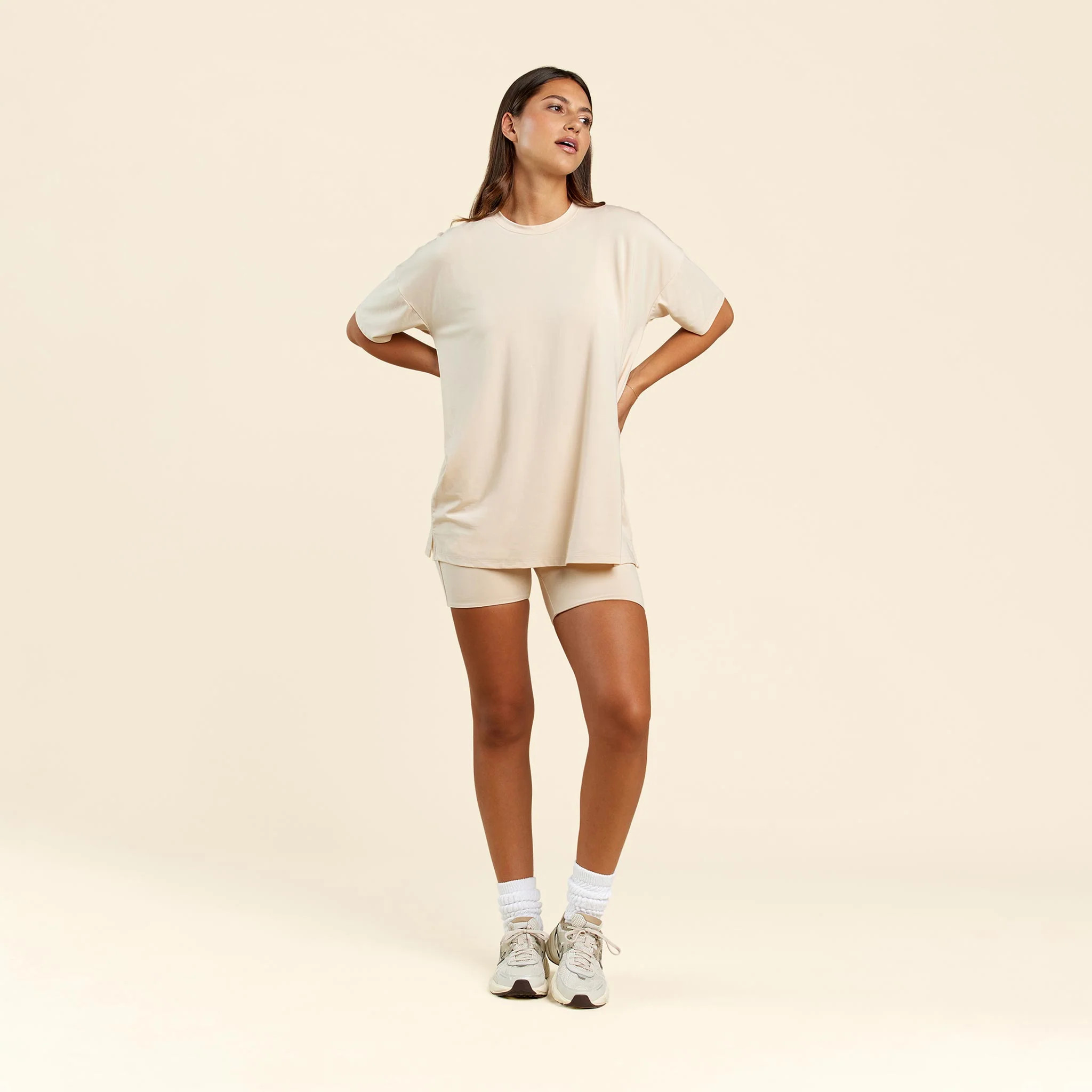 Biker Short Set | Bone | Nuuds US