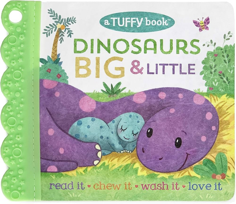 Tuffy Dinosaurs Big & Little Book - Washable, Chewable, Unrippable Pages With Hole For Stroller O... | Amazon (US)