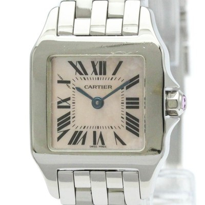 Polished CARTIER Santos Demoiselle Pink MOP Dial Ladies Watch W25075Z5 BF579736 | eBay US