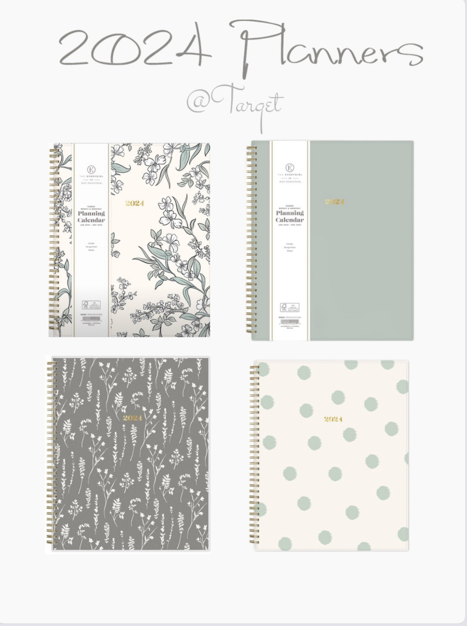 @Target has some of the cutest planners for 2024!  🤍🌿 

