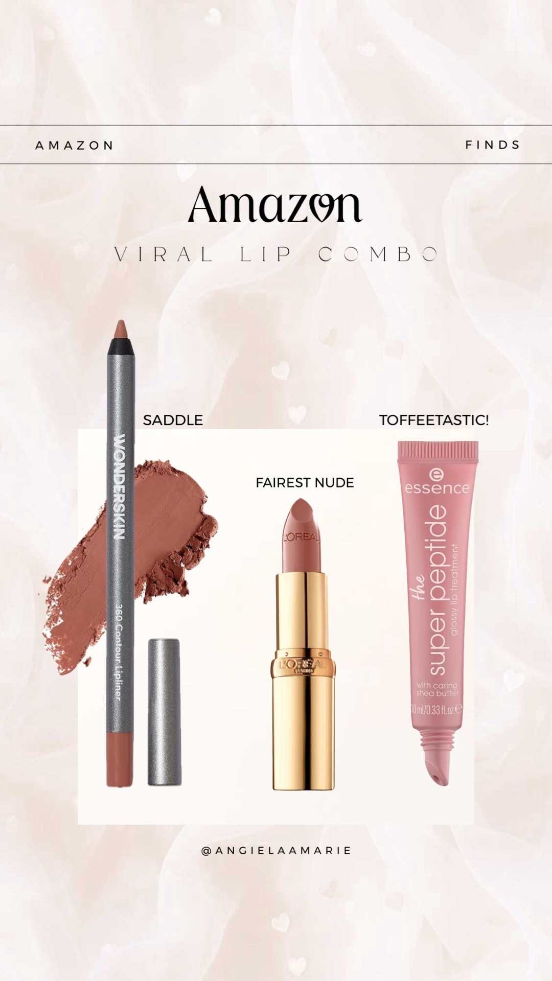 Viral lip combo — All on Amazon! The perfect cool toned nude lips! 



#LTKWorkwear #LTKWedding #LTKHome #LTKBaby #LTKMens #LTKSaleAlert #LTKU #LTKBeauty #LTKBump #LTKOver40 #LTKTravel #LTKSeasonal #LTKKids #LTKMidsize #LTKActive #LTKPetite #LTKTall #LTKdayinmylife #LTKgrwm #LTKootd #LTKfitnessgoals #LTKmomlife #LTKmorningroutine #LTKselfcare #LTKstorytime #LTKfoodie #LTKvlog #LTKValentine #LTKNYFW