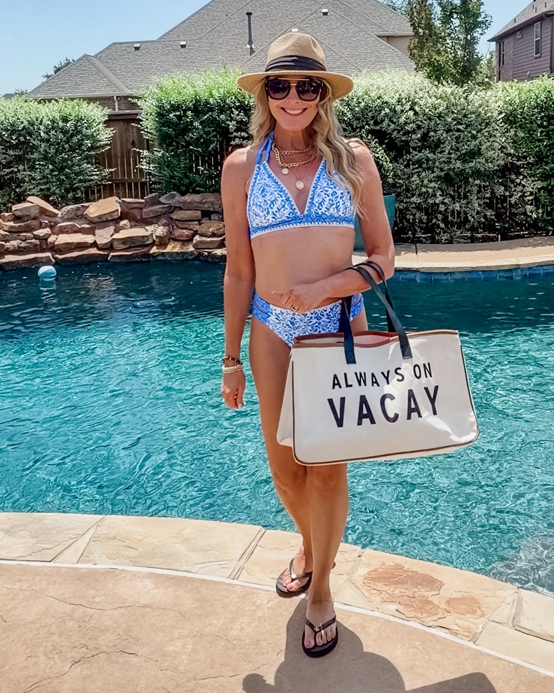 This swimsuit is so cute and mom
Approved. It has full coverage in the back and is so flattering. I’m obsessed with this print but they have other choices to. I’m wearing a M. 

Bikini | Swimsuit | women’s swimsuit | bathing suits | bathing suit | pool | beach | lake | resort | travel | vacation | two piece | full coverage bottoms | Amazon | beach bag | sandals | summer hat | fedora | beach hat | straw hat

#LTKootd #LTKmomlife #LTKSwim