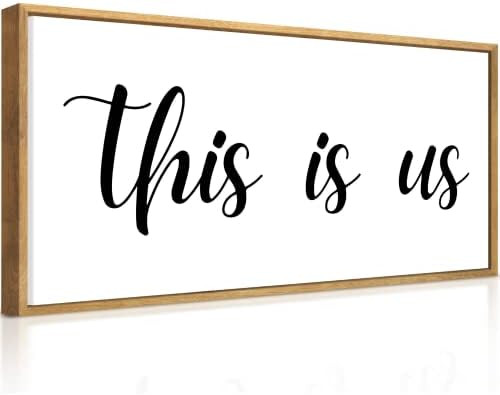 This is Us Wall Decor - Framed Farmhouse Family Quote Canvas Wall Art Sign - 20x40 Large Decorative  | Amazon (US)