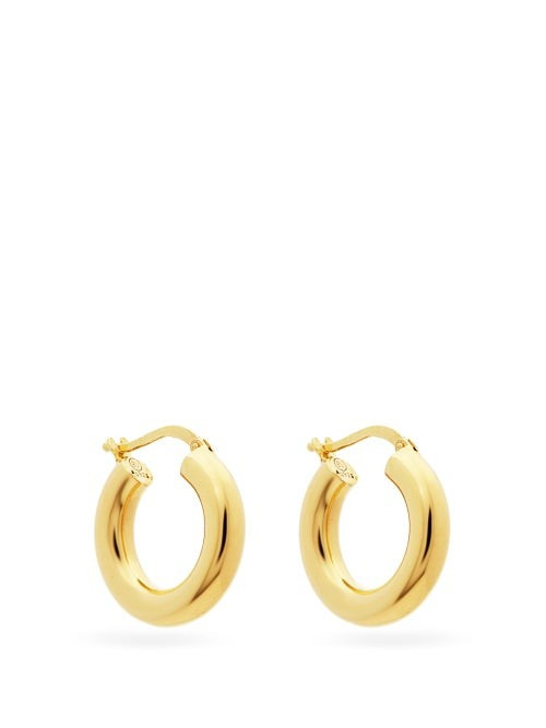 Bottega Veneta - Gold-plated Sterling-silver Hoop Earrings - Womens - Yellow Gold | Matches (UK)