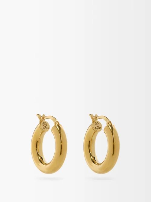 Bottega Veneta - Gold-plated Sterling-silver Hoop Earrings - Womens - Yellow Gold | Matches (UK)