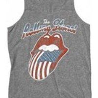 Clothing TShirt Band Rolling Stones  America Tongue Gray Tank Top | Etsy (US)