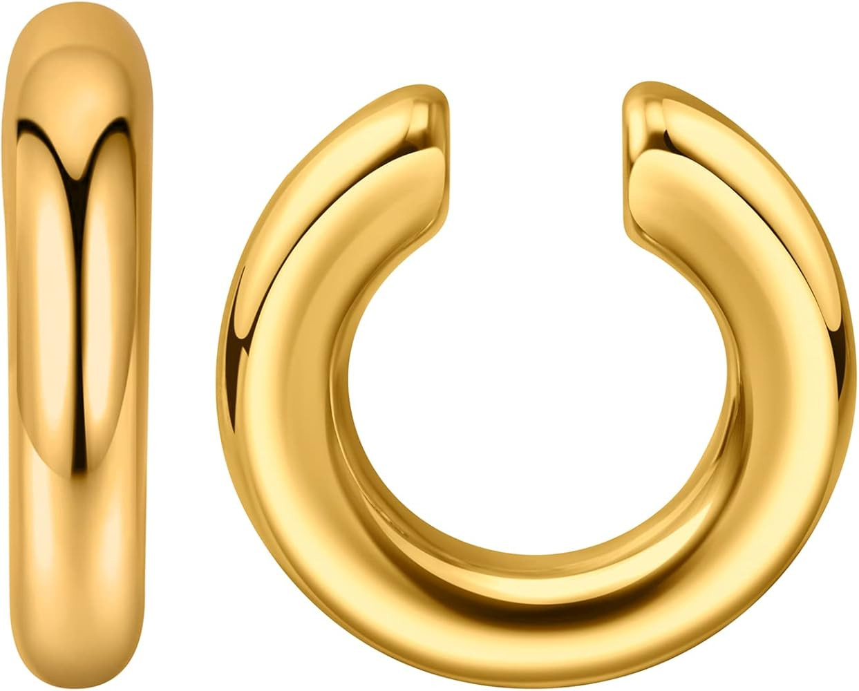 Preskiers Ear Cuffs for Women,Ear Cuff, Chunky Huggie Hoop Earrings,Cartilage Upper Non Piercing,... | Amazon (US)