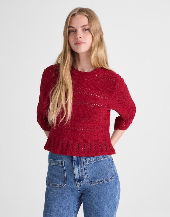 Scalloped-Trim Sweater Tee | Madewell