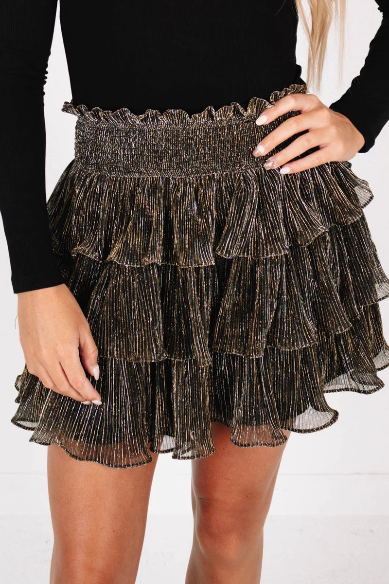 Make A Toast Skirt - Black & Gold | The Impeccable Pig