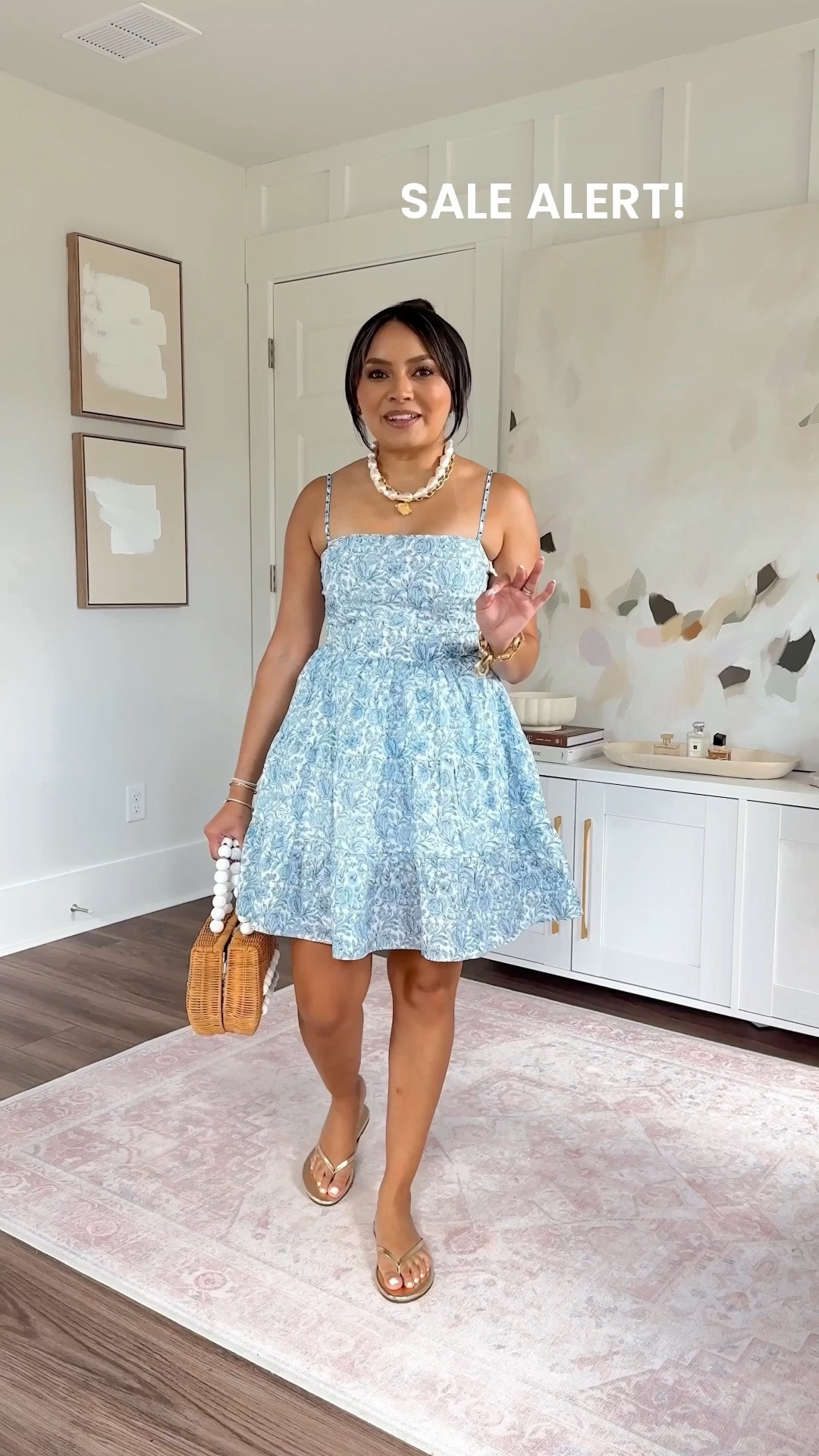 Dress size xxs TTS 
 Sandals size 5.5 

#LTKPetite #LTKSaleAlert #LTKootd