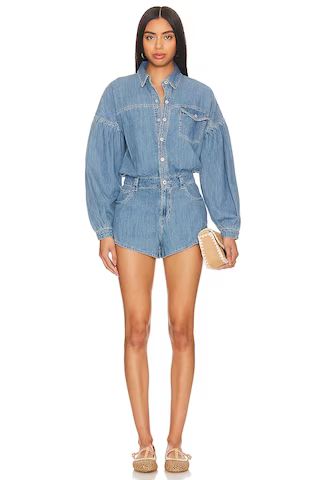 Free People Zodiac Chambray One Piece In Moon Blue from Revolve.com | Revolve Clothing (Global)