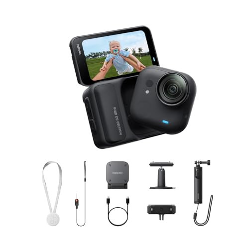 Insta360 GO Ultra Creator Bundle - Small 4K Vlogging Camera, Hands-Free, POV Cam, 1/1.28" Sensor, 53g Lightweight, 156° FOV, 200 Min Battery Life, Magnetic Wearable Action Camera for Sports, Vlog | Amazon (US)