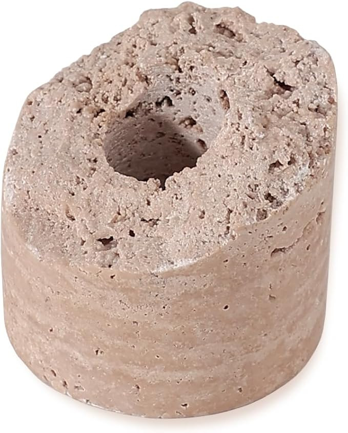 Travertine Candle Holder - Handmade Marble Candlestick Holder for Taper Candle - Vintage Small St... | Amazon (US)