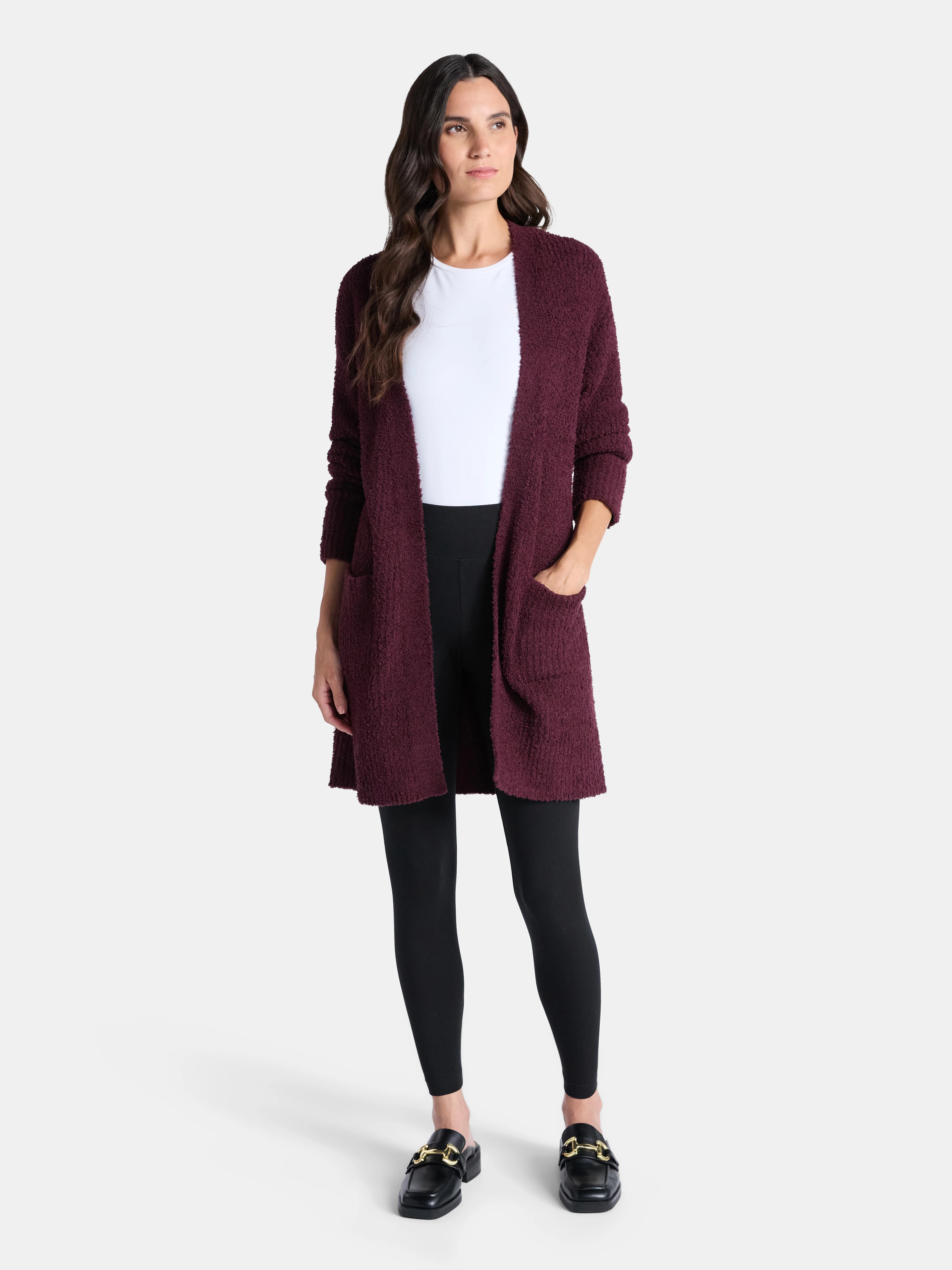 Time and Tru Women’s and Women’s Plus Super Soft Longline Cardigan Sweater, Lightweight, Size... | Walmart (US)