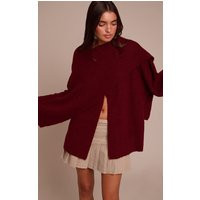 Burgundy Scarf Detail Soft Knit Sweater | PrettyLittleThing US